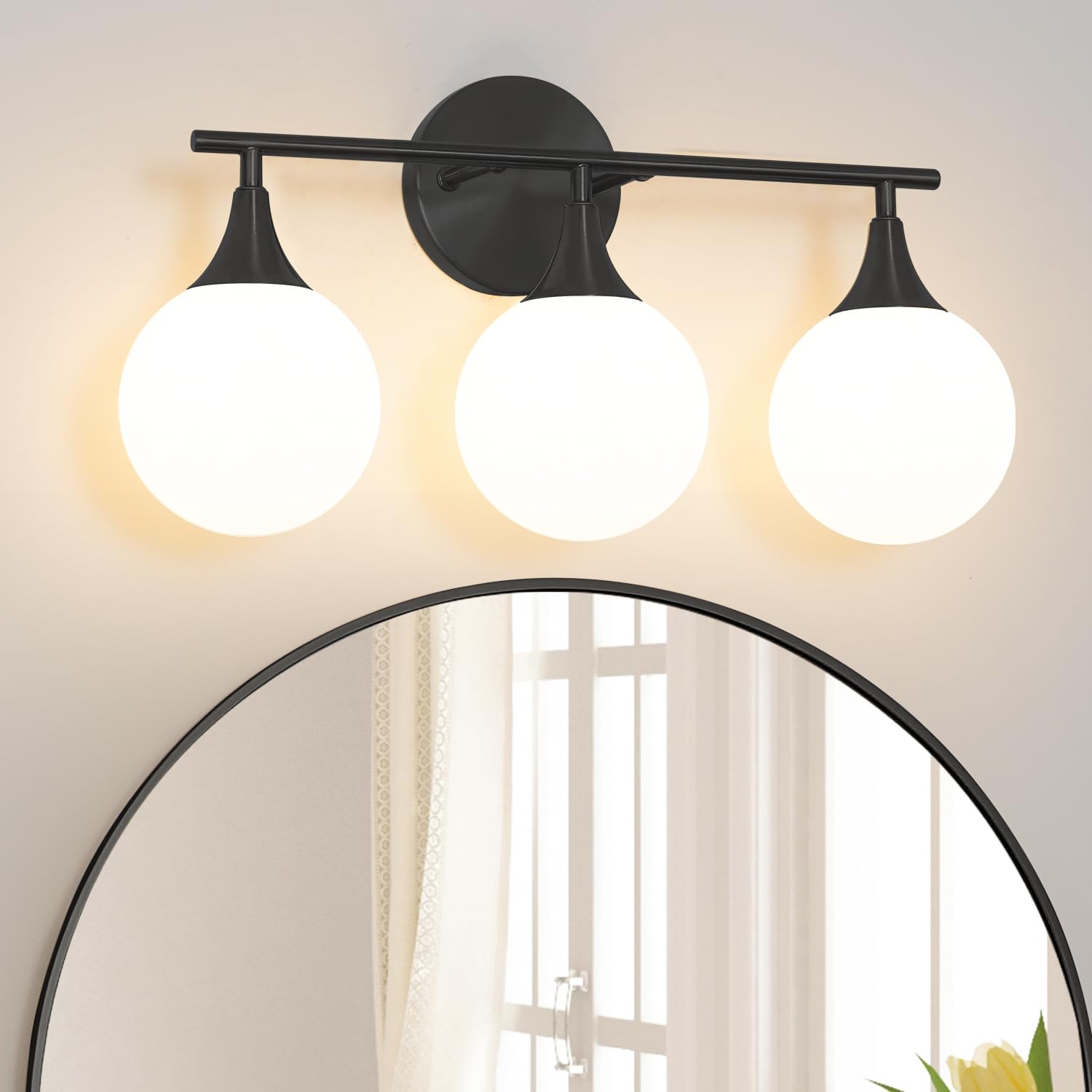Daunton Modern Matte Black Bathroom Vanity Light - Energy Efficient G9 Base Bathroom Lighting Fixtures Over Mirror, Anti-Glare 19 Inch Soft Illumination for Makeup &amp; Shaving, Stylish and Affordable