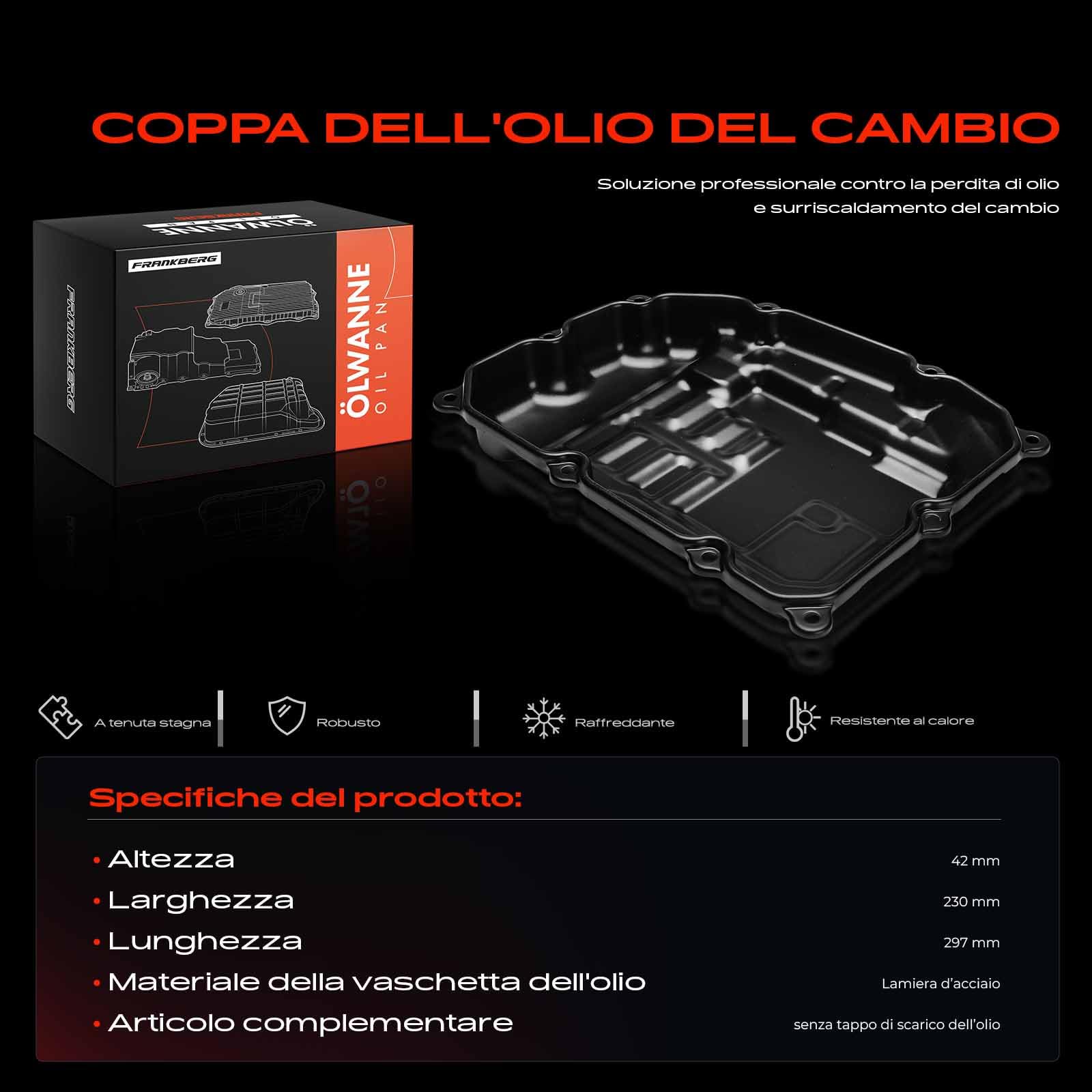Frankberg Coppa dell'olio Coppa dell'olio Motore Benzina J.e.t.t.a Golf Taos Benzina ab 2019 Compatibile con Replace# 09S321361