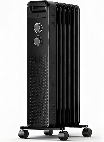 ZAFRO Calentador eléctrico de 1500 W con termostato ajustable, protección contra sobrecalentamiento y vuelco, bajo ruido, calentador portátil