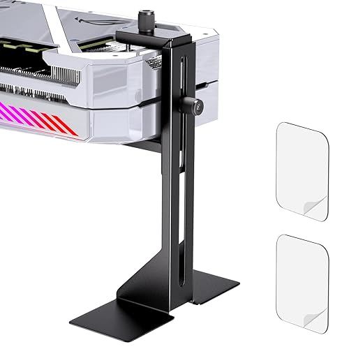 GPU Support Bracket, Graphics Card Support, GPU Brace, Video Card Holder Bracket with Bottom Adhesive, GPU Stand, Adjustable Anti Sag GPU Stand 35-120mm, Support GPU 4090 Thickness Support up to 75mm