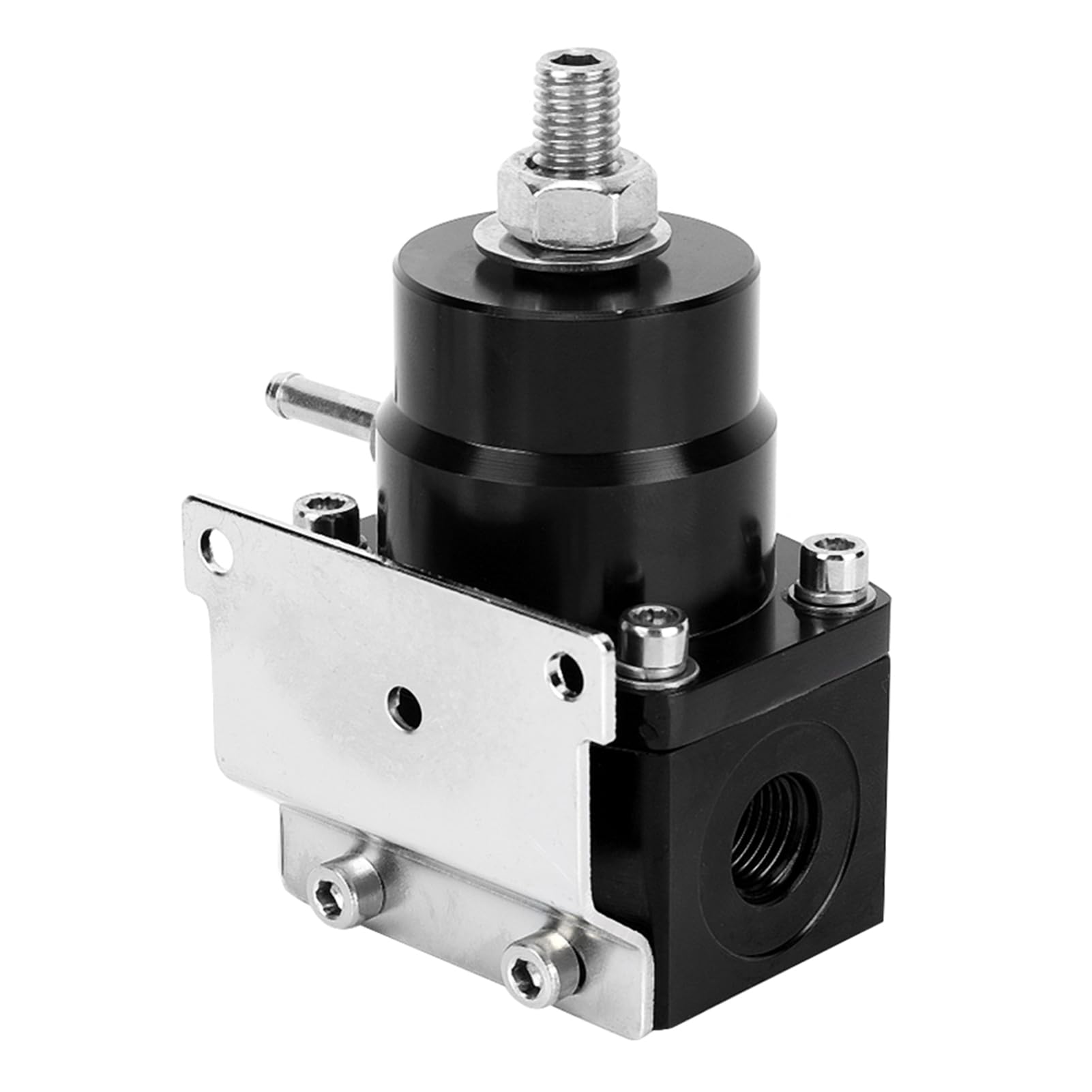 Kit de Regulador de Presión de Combustible Ajustable para Automóvil con Medidor de 100 PSI, Acero Inoxidable 304, para Motor Turboalimentado de Alto Rendimiento (BLACK)