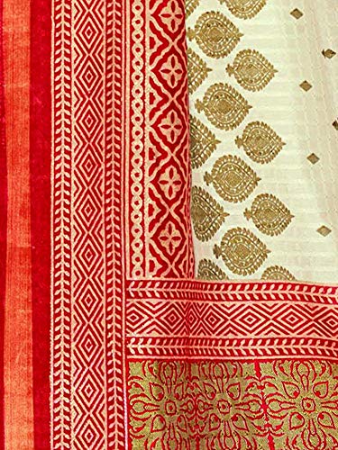 Image of AKHILAM Women's Silk Saree With Blouse Piece