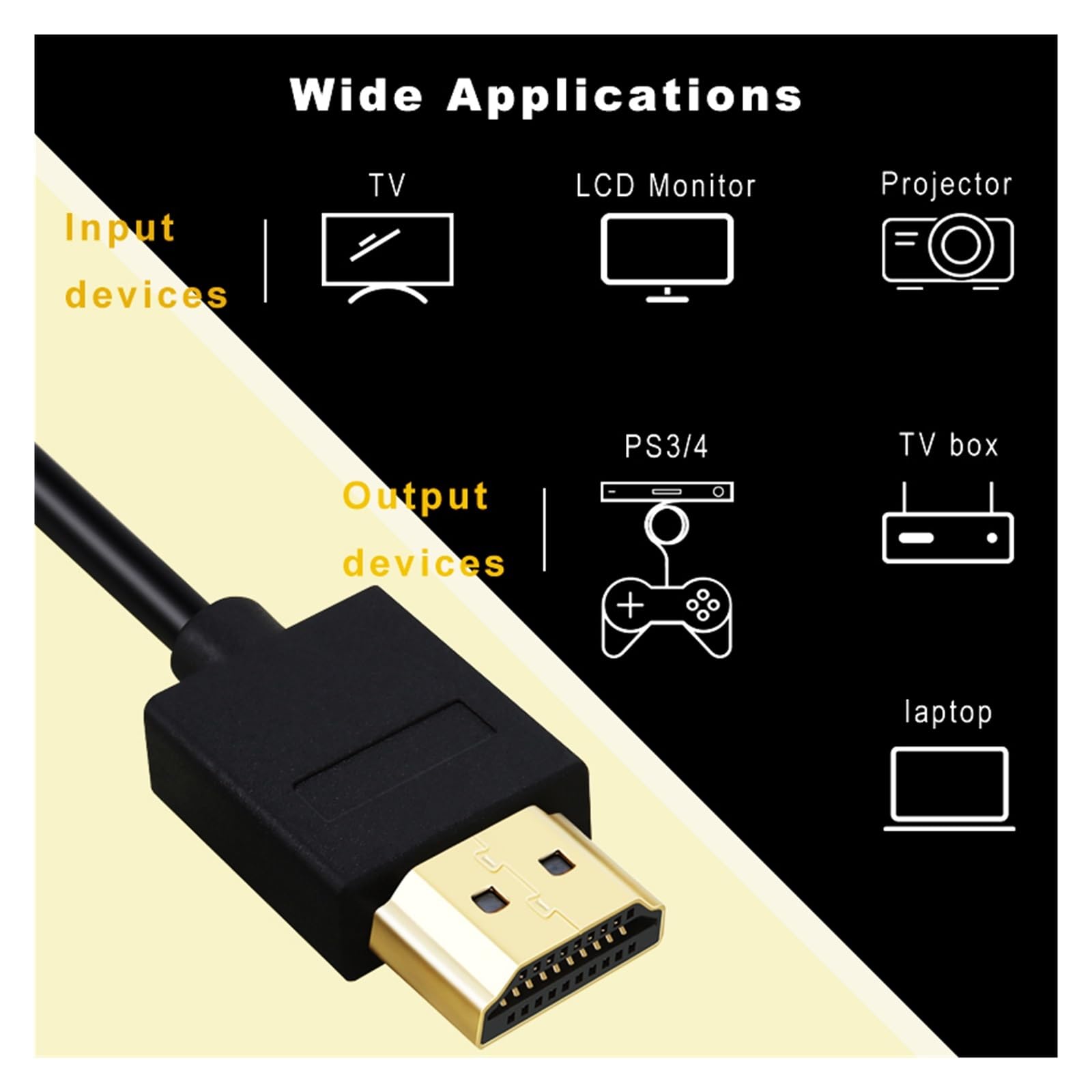 Cavo HDMI Cavi Video Placcati Oro Ad Alta Velocità 4k 1080P 3D for Computer HDTV XBOX PS3(7.5 m)
