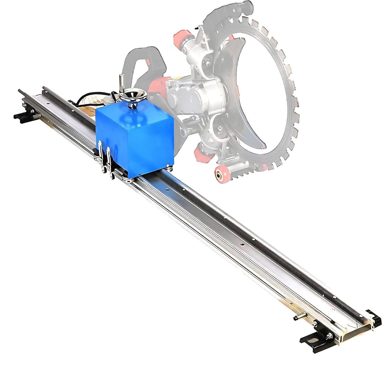 XDLYWUZIQ 1.5/2/2.5/3M Alloy Automatic Cutting Track Bracket, Circular Saw Track Guide with Rotating Rocker, Adjustable Cutting Depth, for Concrete, Steel Bars, Floor, Red Brick Walls 1.5m