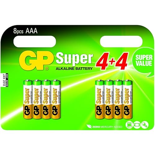 GP Alkaline Battery AAA/LR03 1.5v Super Pack 8 [GP-ALK-AAA-03]