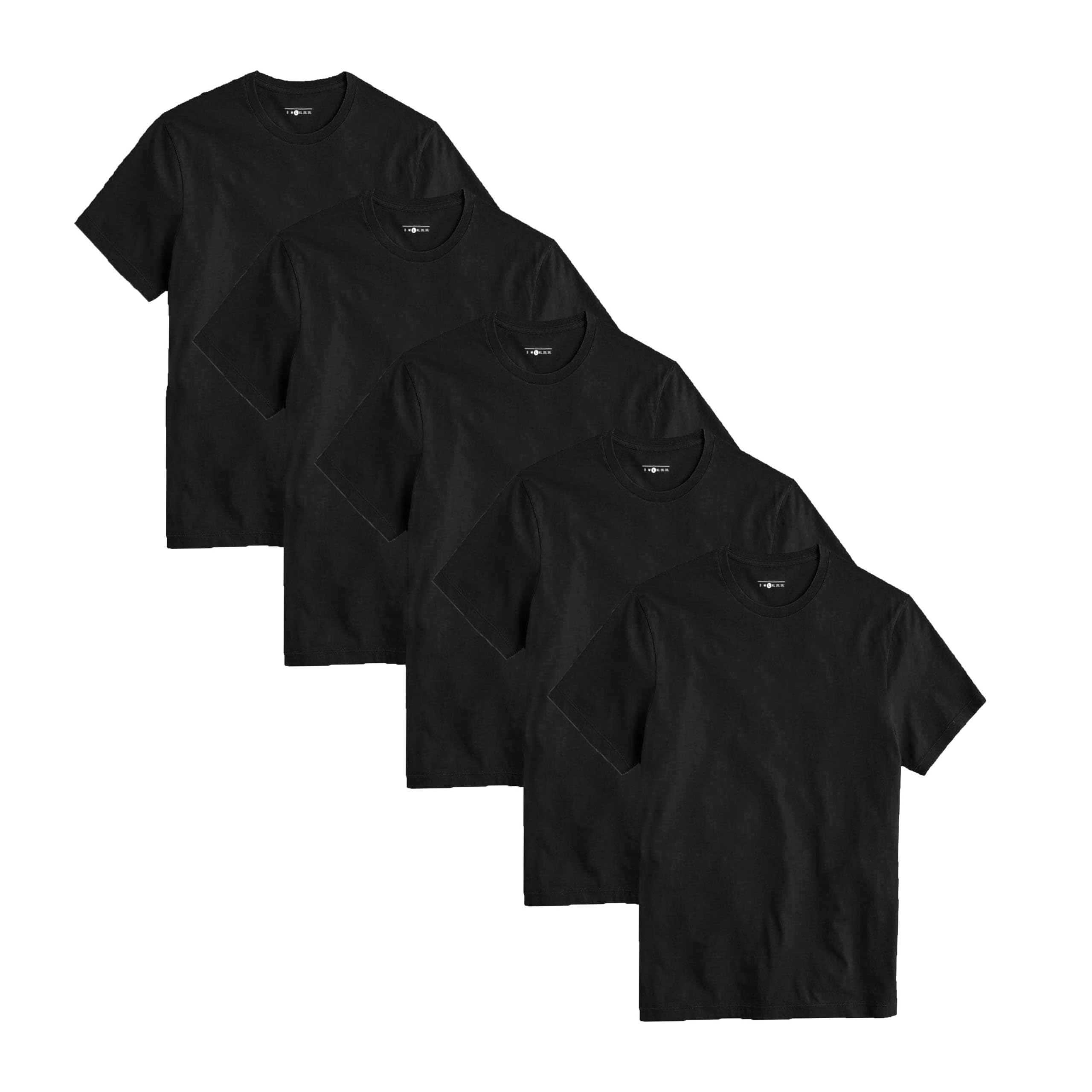 Men's Pack Of 5 Basic Regular fit Short Sleeve T-Shirt, Casual Combed Cotton Tee Shirts