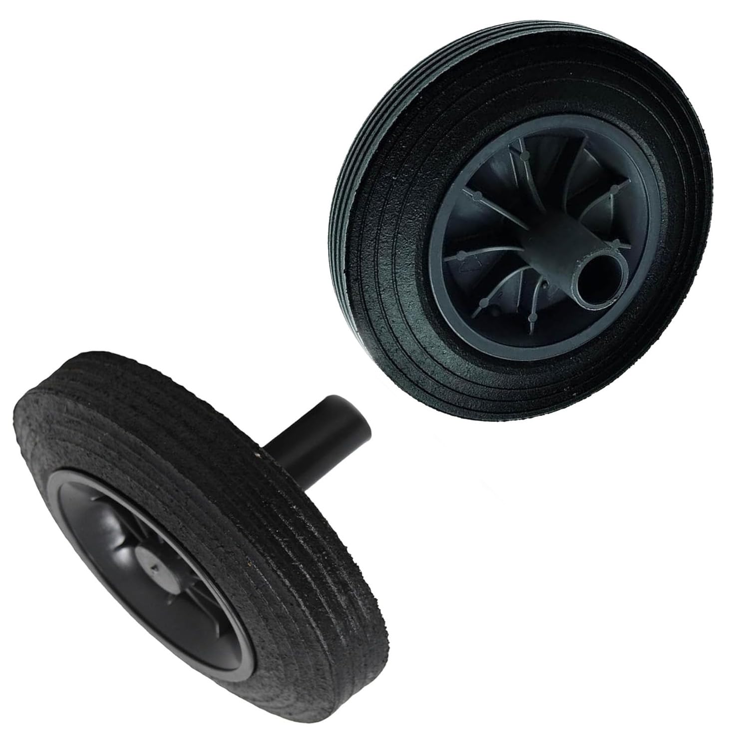 Wheelie Bin Axle Kit Rubber Wheels With Solid Axle Heavy Duty