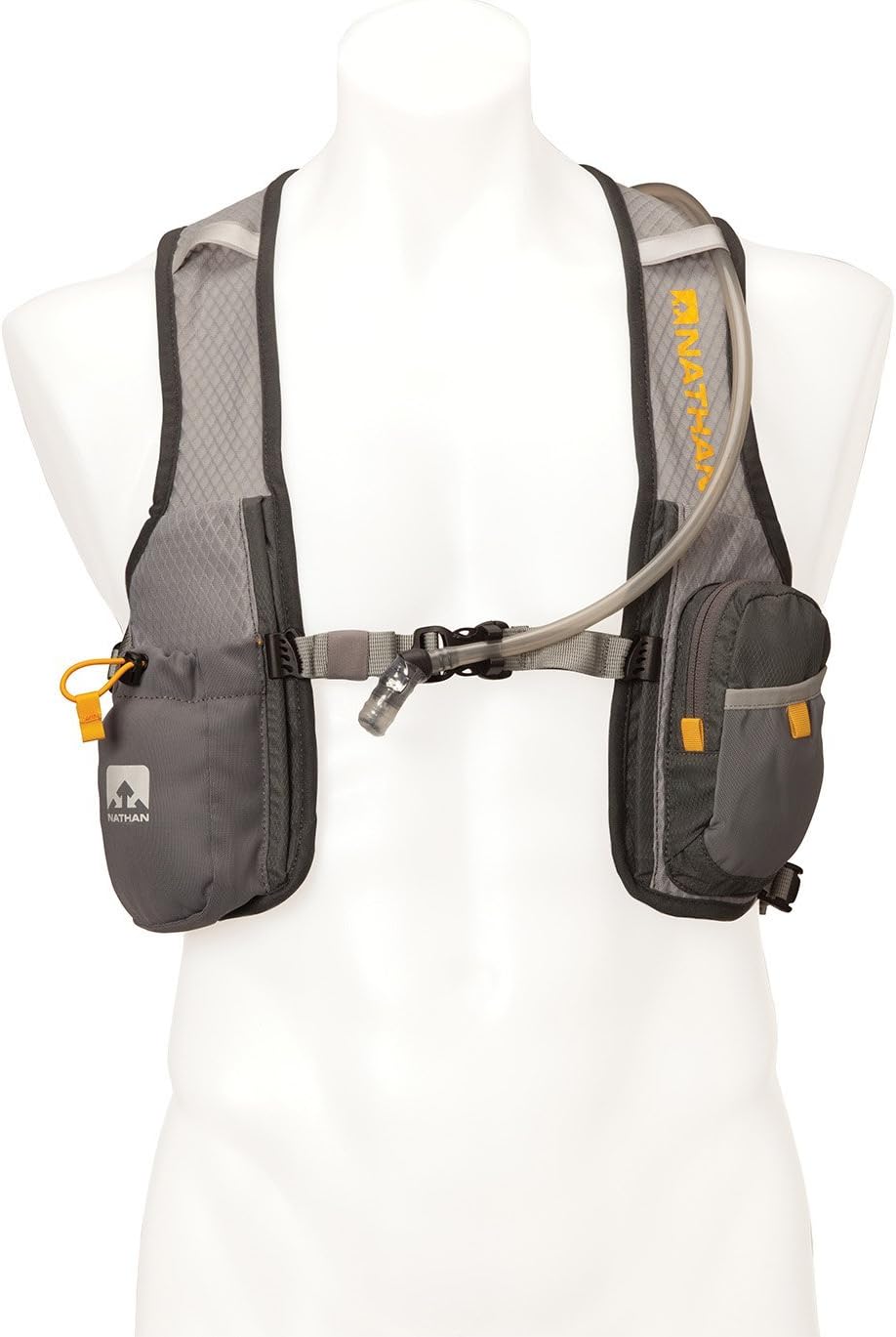 Nathan Unisex Hydration Back-Pack for Running, Hiking, Cycling and more. 2L Bladder Included / 6L Storage Capacity. Adjustable Straps. NO BOUNCE while Running.