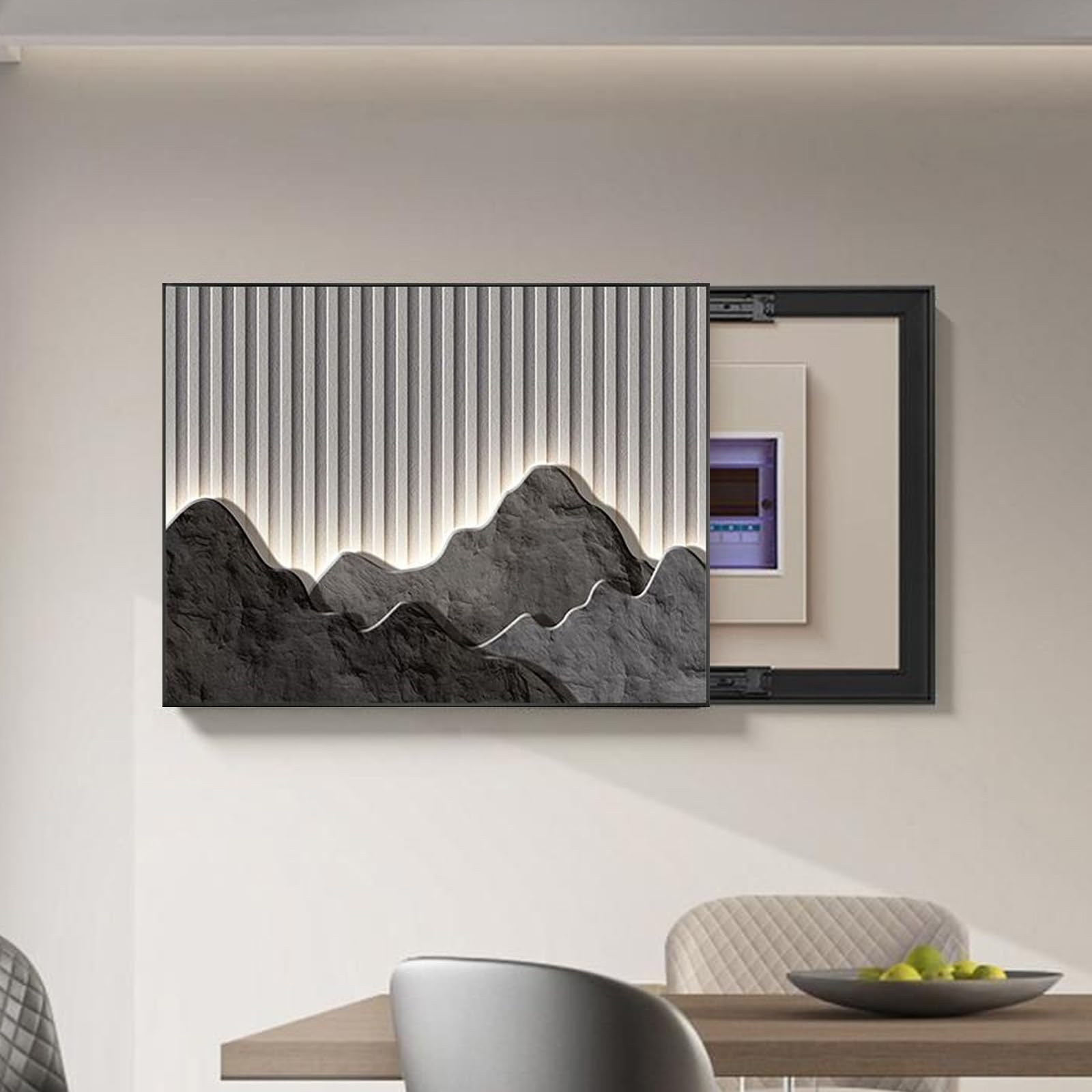 Breaker Box Cover - Decorative Wall Mounted Electrical Panel Cover, Hide Fuse Box Covers for Living Room and Office