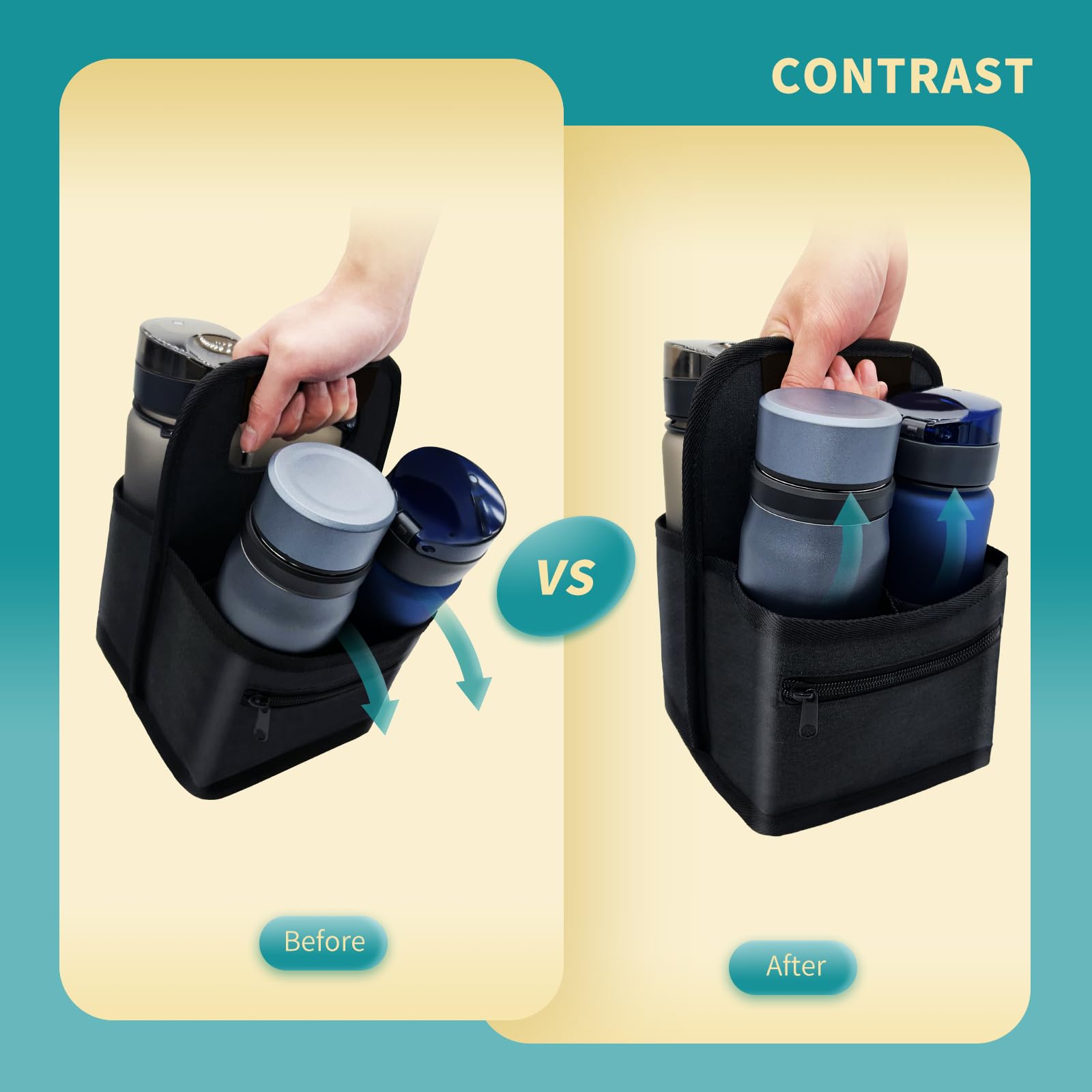 Reusable Coffee Cup Or Cans Carrier, Take Out Cup Holder, Handle Tote