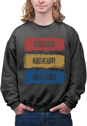 Reproductor de instrumentos musicales de regalo - Heartbeat Bass Guitar Makes Me Happy - Music Lover Guitar Player - Camiseta unisex multicolor