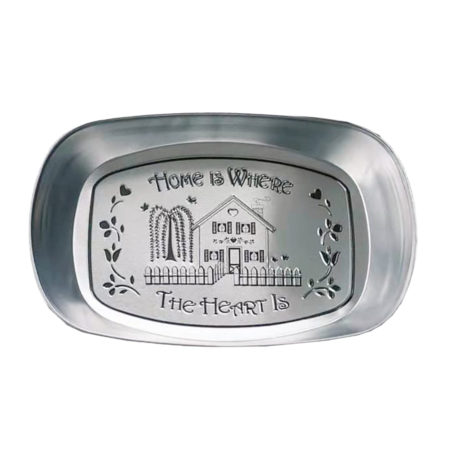 WOHPNLE Camping Tinplate Plate, Metal Dinner Dishes for Outdoor Multifunctional Cutlery Picnic Bowl Serving Plate for Home Kichten(C)