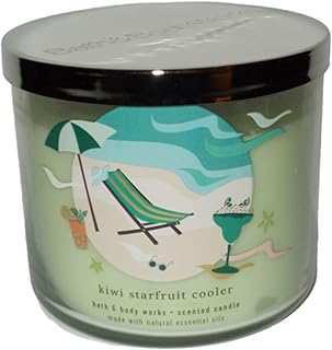 Bath & Body Works, White Barn 3-Wick Candle w/Essential Oils - 14.5 oz - 2021 Summer Scents! (Kiwi Starfruit Cooler)