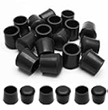 Piutouyar Round PVC Rubber Furniture Covers, 25mm / 1 Inches Table Chair Leg Tip Protectors, Non-Slip End Cap for Protect Surfaces, Black (20Pcs)