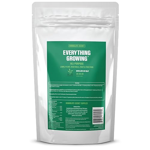 Humboldts Secret Everything Growing Plant Food 20-20-20 - Fertilizante para plantas, mezcla equilibrada de nitrógeno, fósforo, potasio y algas, para