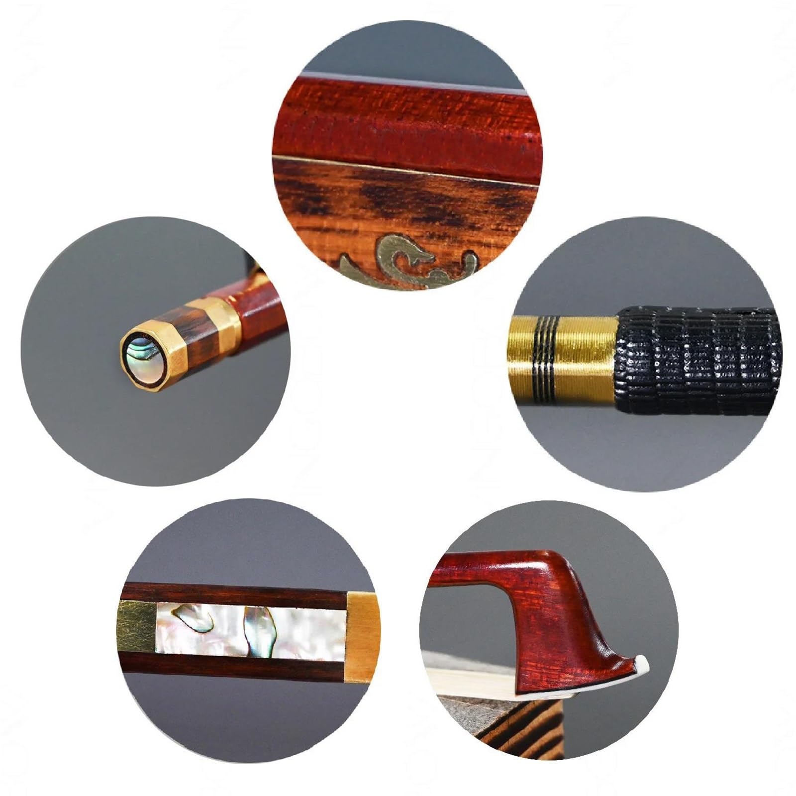 principiante Práctica Arco Violín Tamaño 4/4 piezas de violín accesorios arco híbrido fibra de carbono arco de palisandro brasileño arco de madera de serpiente