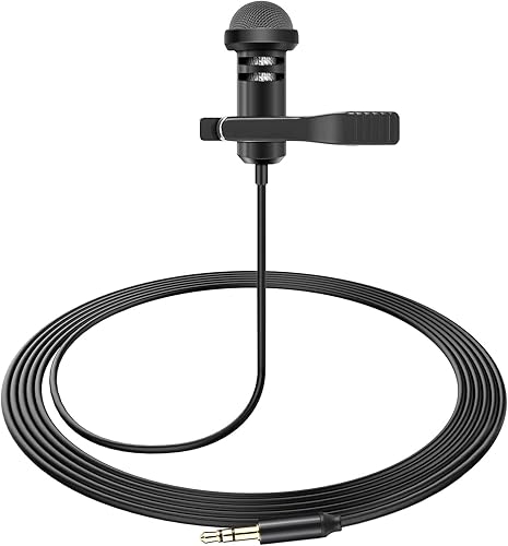 weishan Media Mod Mic para GoPro HERO11 10 9 Black Action Camera, Lavalier Lapel Videomic Clip-on Micrófono Compatible con GoPro Pro 0.138 in Mic