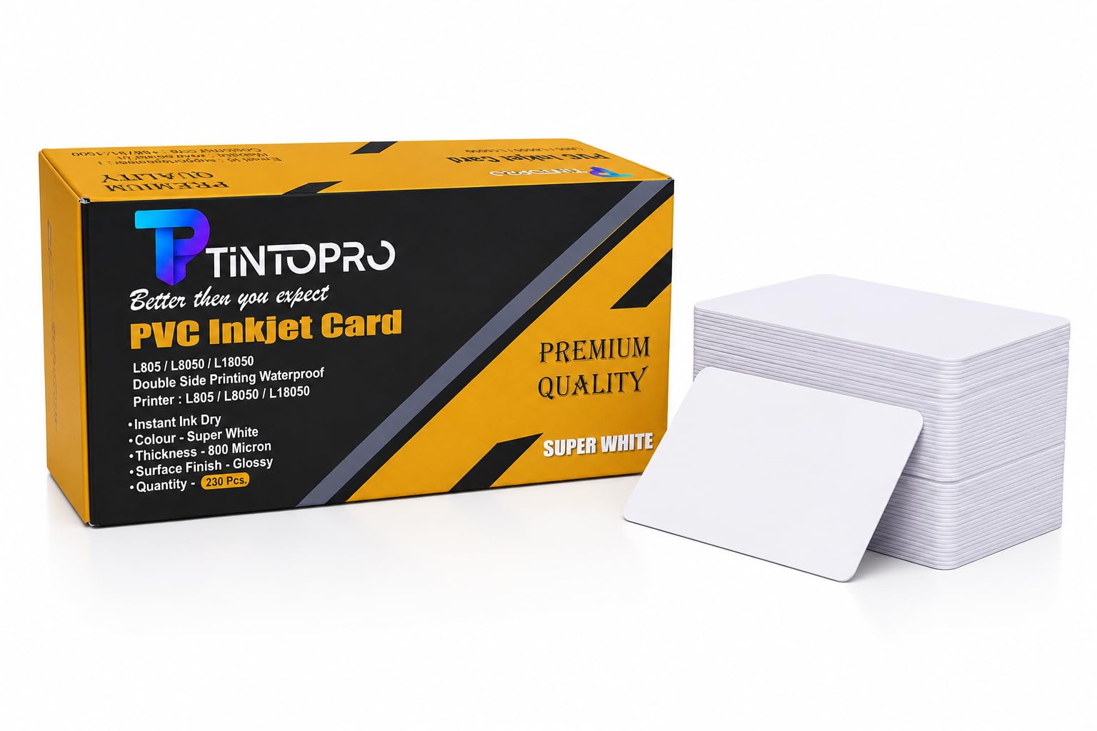 TINTOPRO PVC Inkjet Card, Super White, Double Side Printing Waterproof, 800 Micron, Glossy Finish, 230 Pcs-image-10