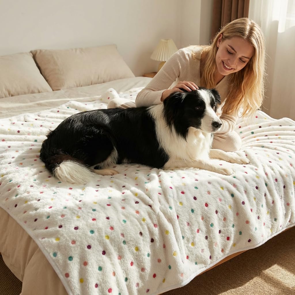 Dog Blankets for Medium Large Dogs Washable, 3 Pack Pet Blanket Washable 60" x 50", Fuzzy Soft Puppy Blanket Throw Cover for Kennel Crate Bed, Blanket for Dogs, Pet Blankets for Dog