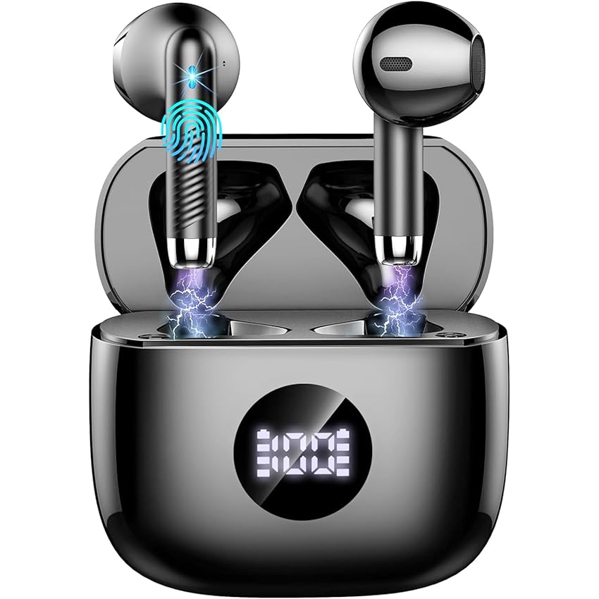 Cuffie Bluetooth Auricolari Bluetooth 5.4, Cuffie Wireless con 4 ENC Cancellazione Rumore Mic, Cuffie in Ear 40 Ore di Riproduzione, Cuffie Senza Filo HiFi Stereo IP7 Impermeabili per iOS & Android