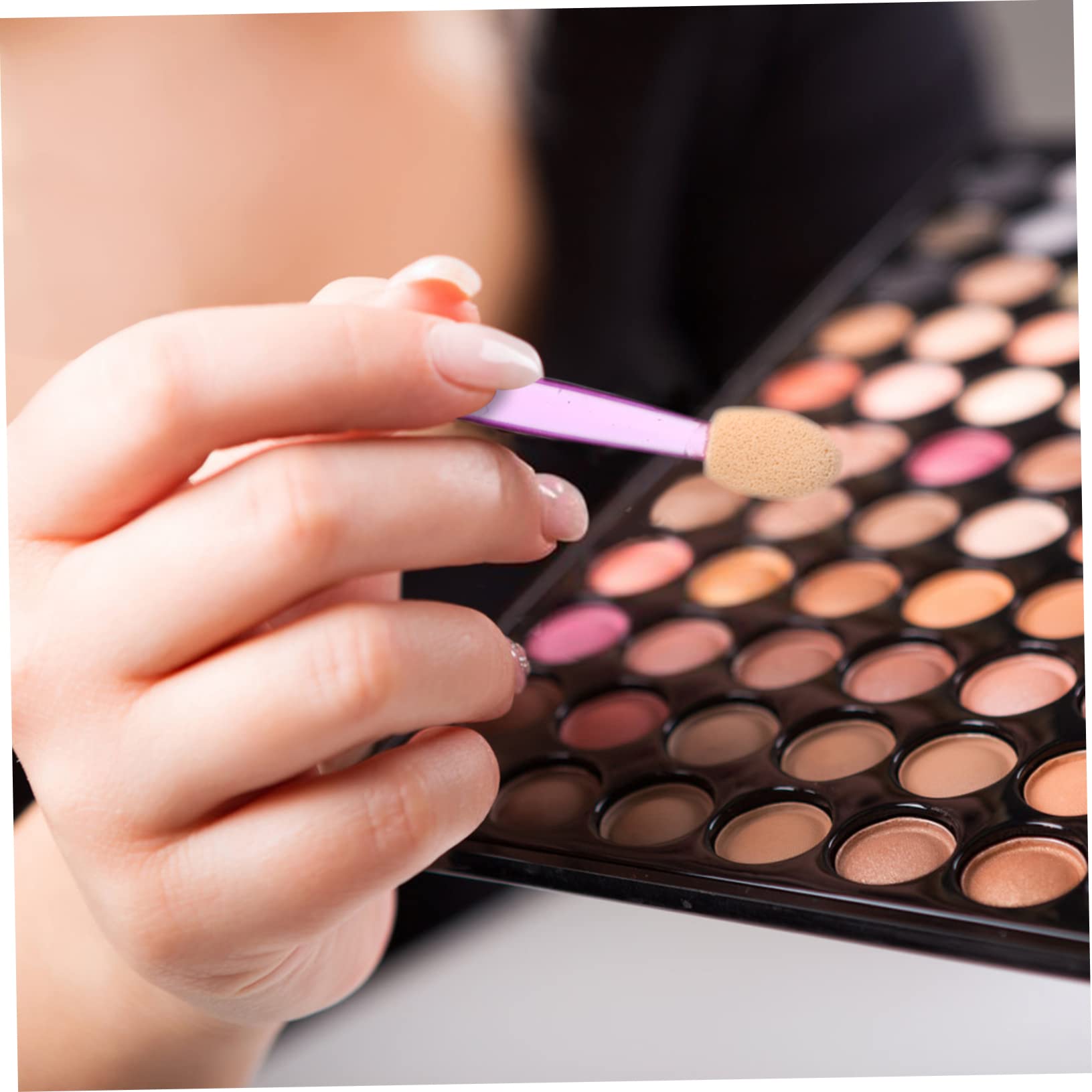 Beavorty 250pcs/5 Boxes Eyeshadow Brush Set Double-ended Sponge Alicator for Natural to Dramatic Eye Makeup