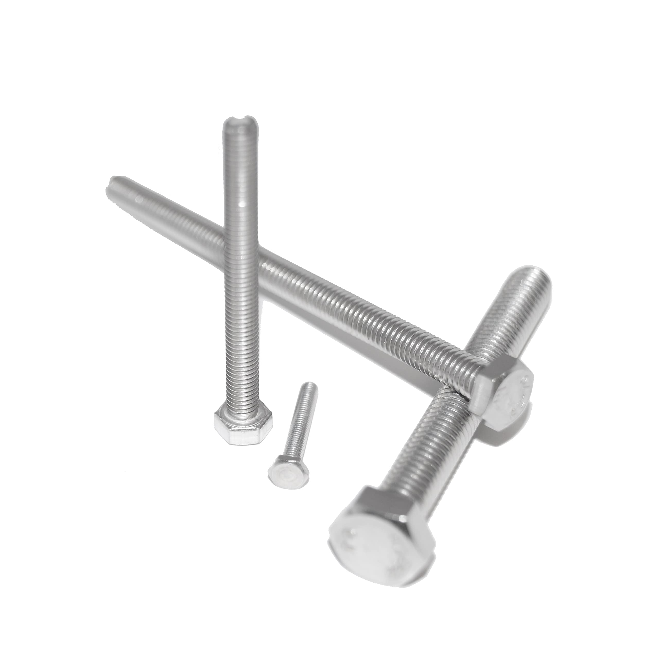 Lot de 50 vis à tête hexagonale M10 x 25 DIN 933 A2 en acier inoxydable avec filetage complet