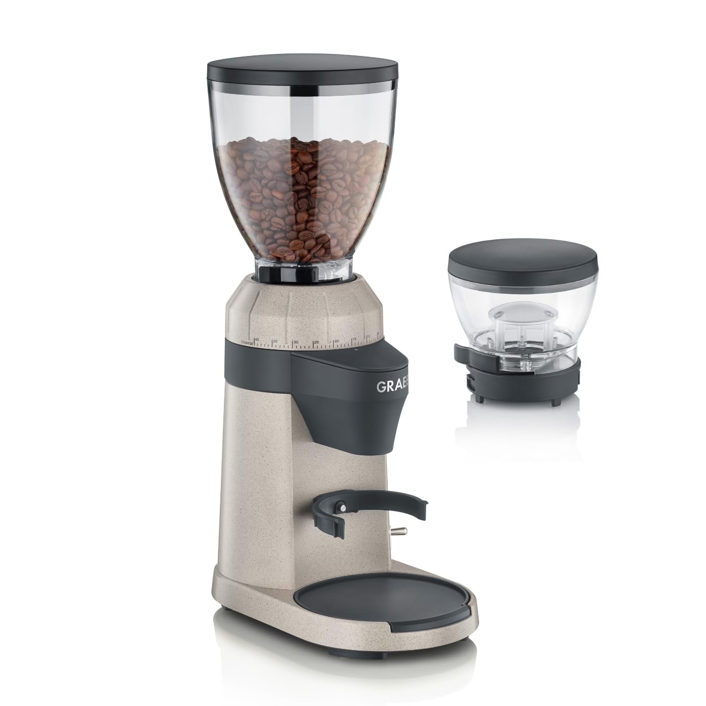 GRAEF Macinacaffè elettrico EliteGrindX CM8011, macinacaffè a cono in acciaio inox, macinacaffè portafiltro, illuminazione a LED, macinatura pulita, 128 watt