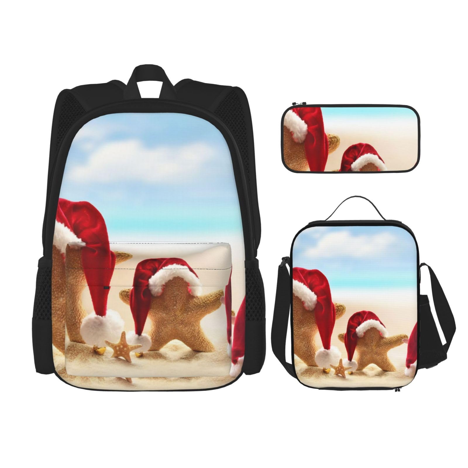 Sac à dos plage Merry Christmas Beach OUSIKA noir pour organisation - 8