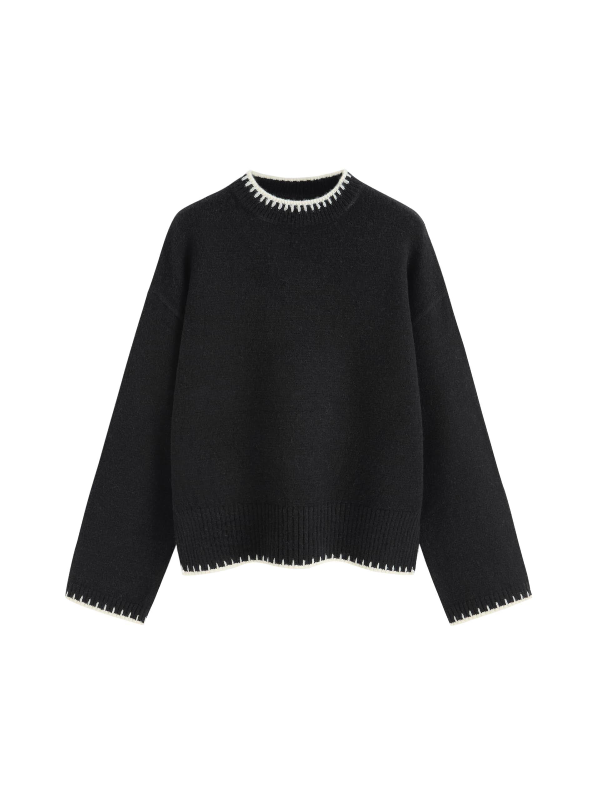 CIDER Womens Sweater Long Sleeve Split Hem Color Block Crew Neck Tops Fall Outfits
