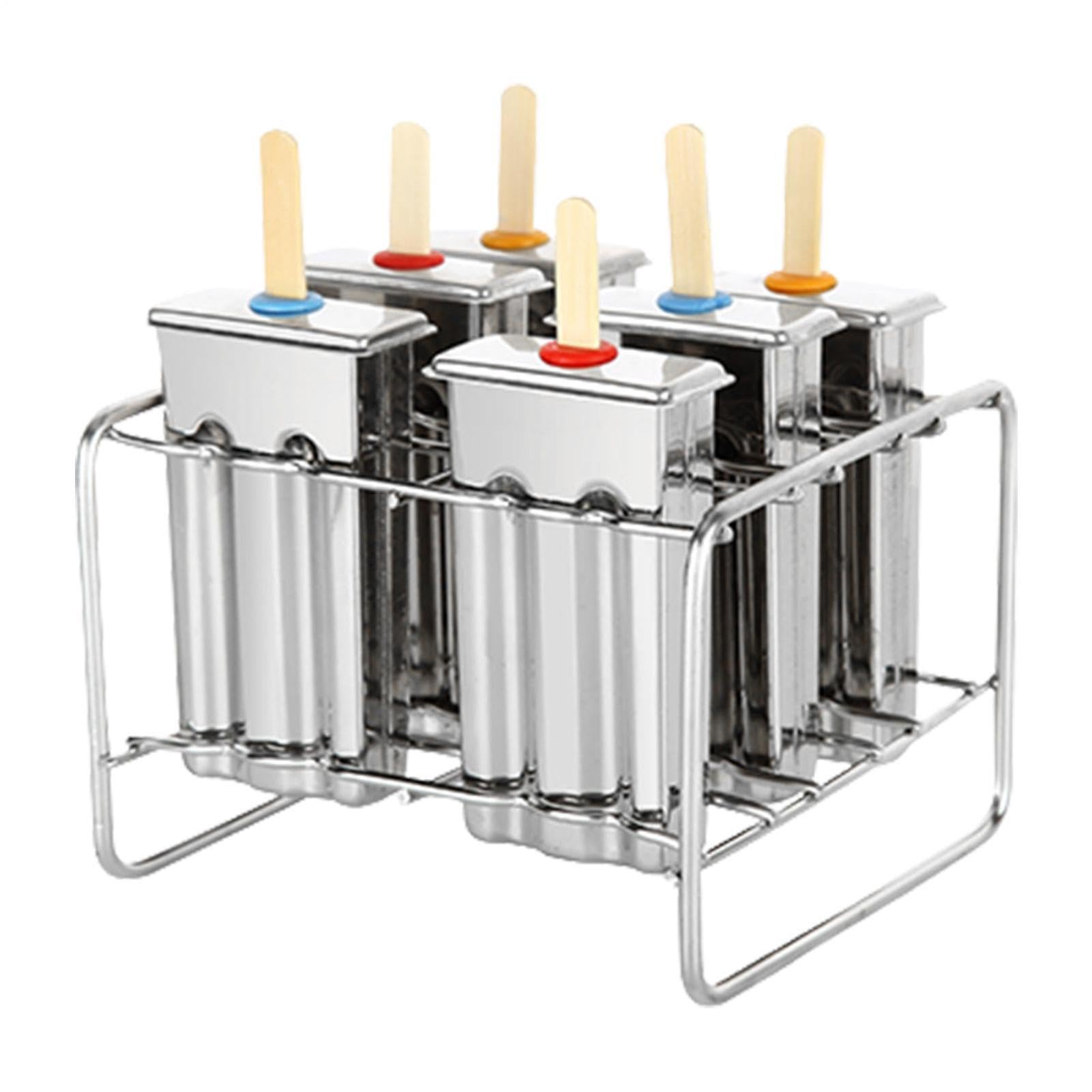 am Moldes - Juego de moldes de acero inoxidable de 14,5 cm para helados | reutilizables, juego duradero para congeladas, cortador de postres con múltiples ranuras, herramienta casera para