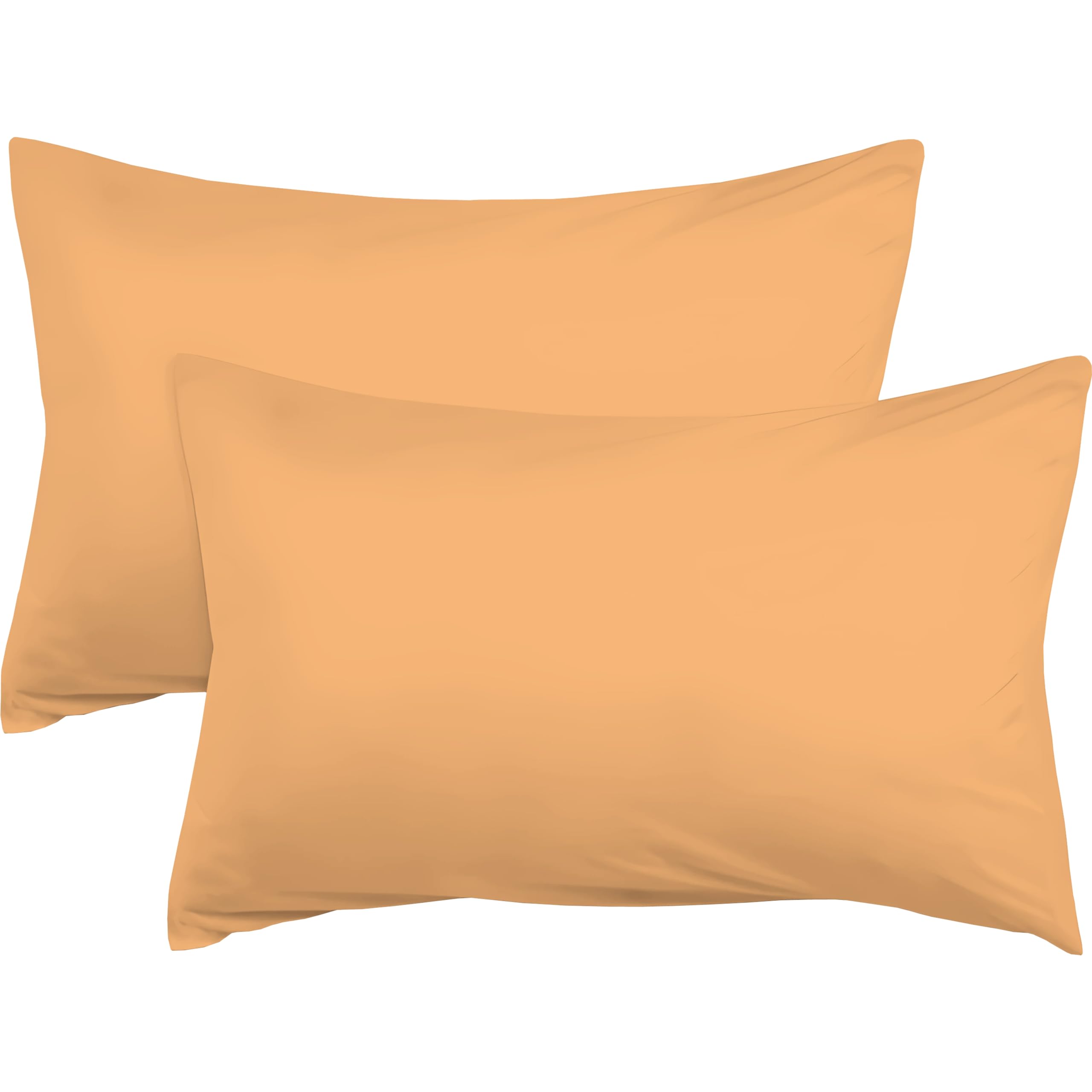R&Z Plain Dyed Luxury Polycotton Housewife New 2 x Pillow Cases (Peach)