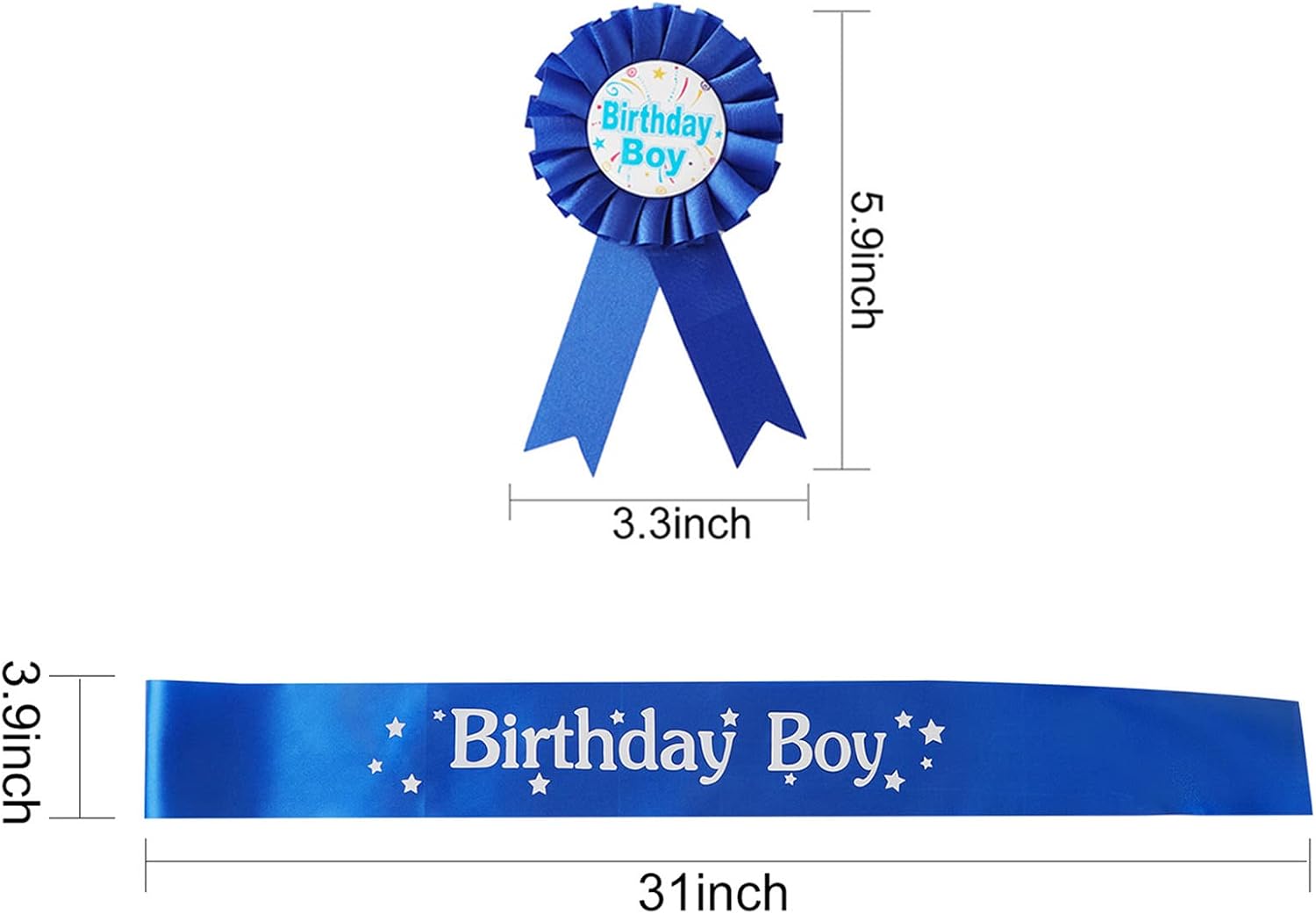 Nuolich Birthday King Crown Hat Birthday Boy Sash and Button Pin Party Decorations Dress Up Accessories
