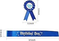 Vista 3 de Sombrero de corona de rey de cumpleaños, banda y botón para decoración de fiesta, accesorios de vestir