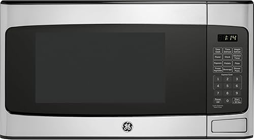 GE Horno microondas para encimera, compacto de 1.1 pies cúbicos, capacidad de 950 vatios, 6 ajustes de cocción automática, tecnología de bloqueo