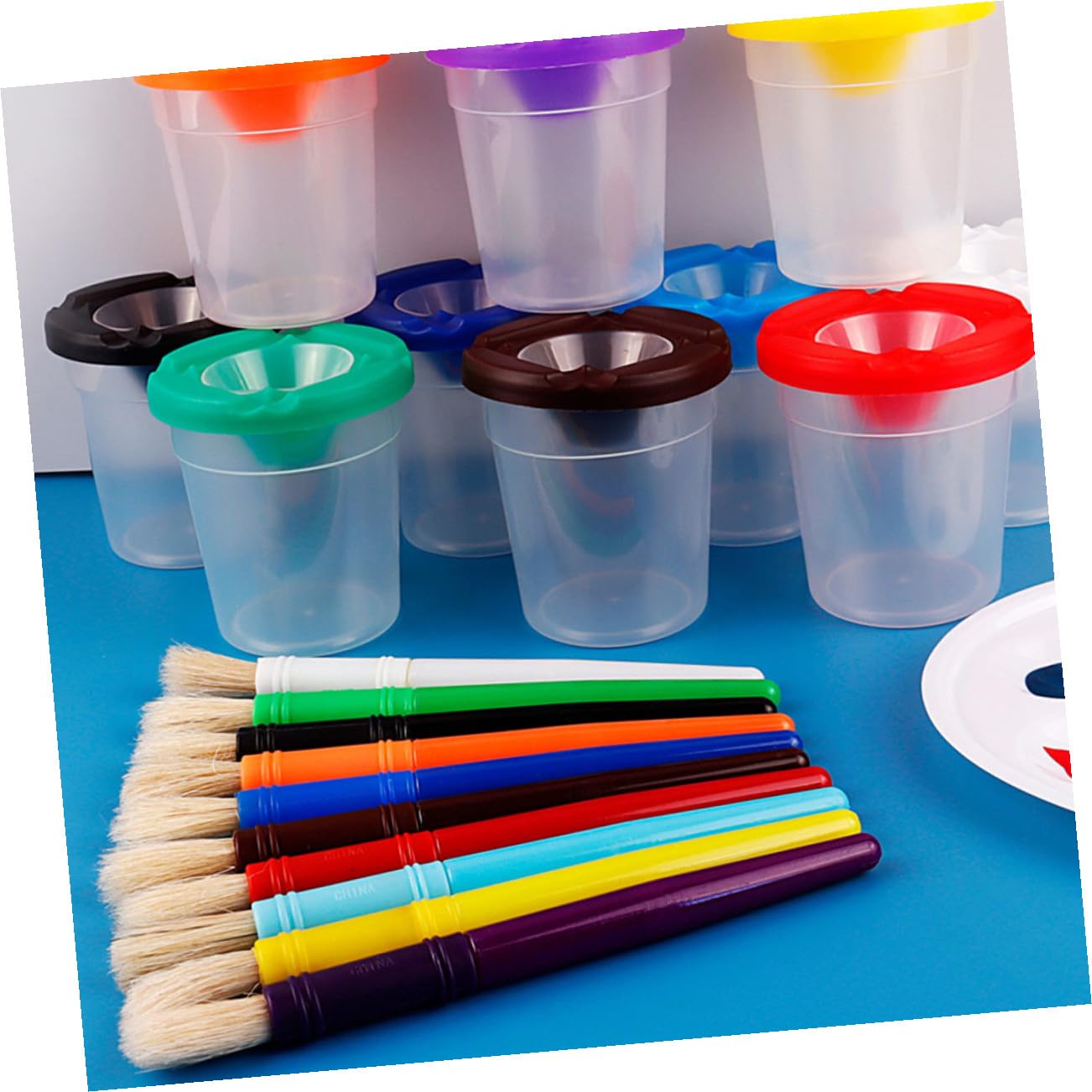 Farbstiftpinsel Kinder 10 Satz Kunststoff Pinselreiniger für Künstler