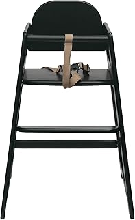 Safetots Simply Stackable Wooden High Chair, Black, Highchair for Baby and Toddler, Stylish and Practical, Baby Highchair for Your Home or Space Saving High Chair for Restaurant
