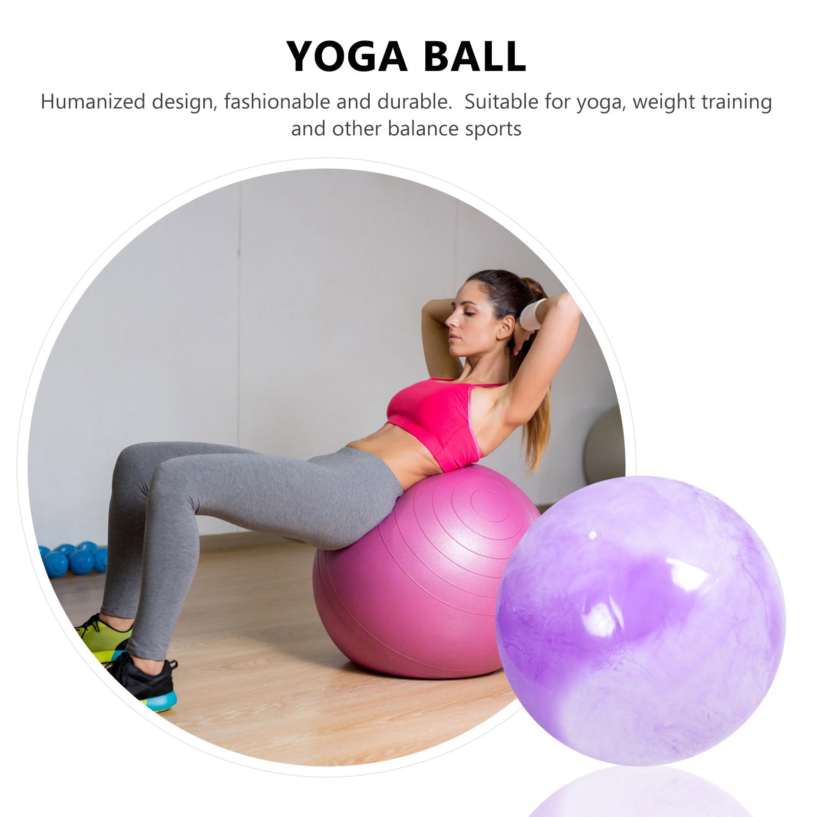 ifundom Marmorierter Hüpfball 2 PVC für Yoga und Gewichtstraining