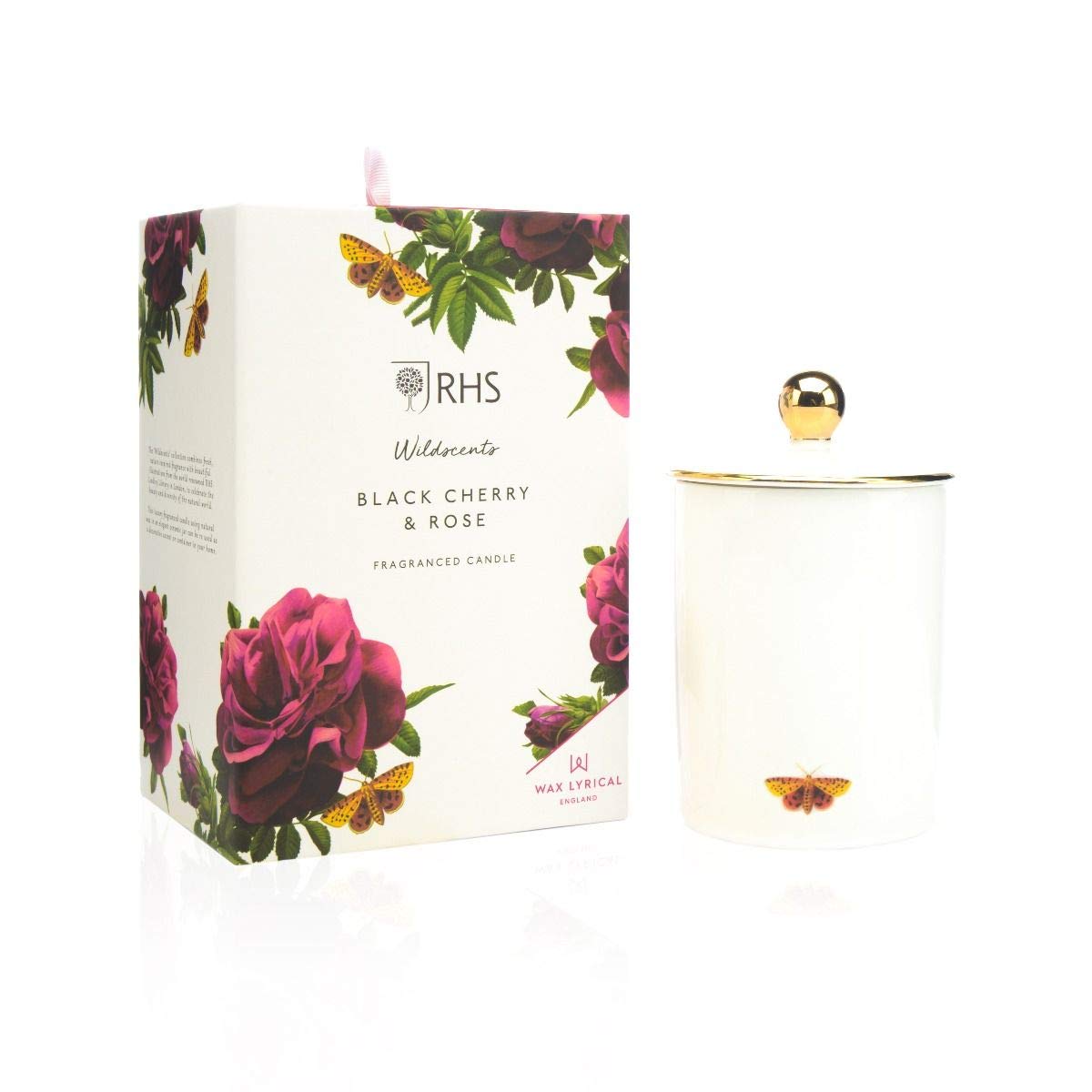 Wax LyricalWax Filled Christmas Rose Scented Glass Candle - RHS Fragrant Garden Collection - Long Lasting Clear Burn Up to 42 Hours - Made in England