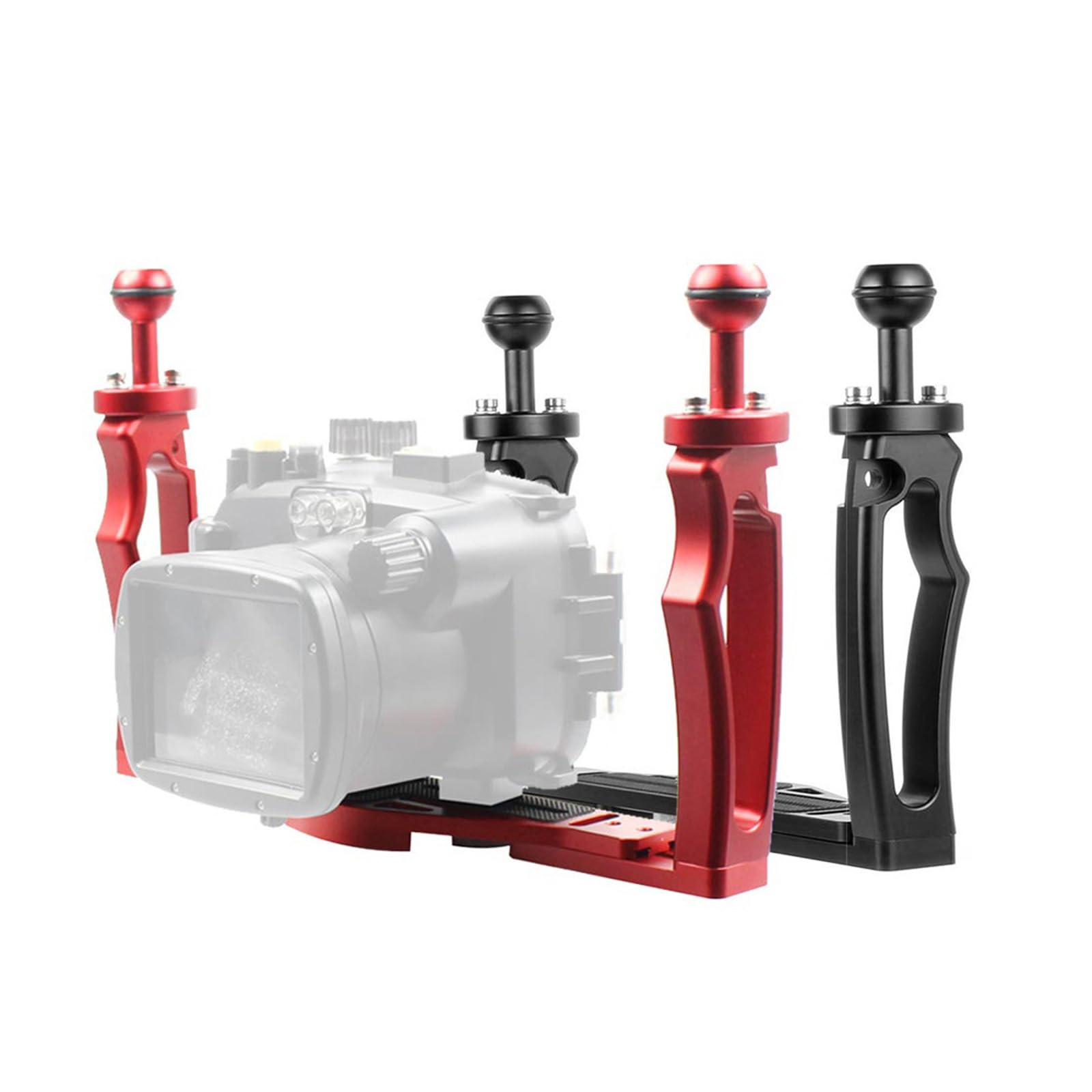 JAGTRADE Aluminium Alloy Underwater Video Light Stabilizer Tray Diving Light Stand Tray with Two Ball Handle for Action Cameras