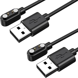 Ancable Magnetic Smartwatch Charger 2 Pack, 2 Pin Smartwatch Charger Cable Compatible with YAMAY SW023 Willful SW021 SW025 Letsfit ID206 ID205L ID205U ID205S ID216 Umidigi Uwatch 3S 3 2S 2