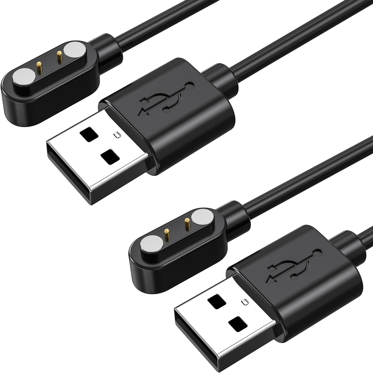 Ancable Magnetic Smartwatch Charger 2 Pack, 2 Pin Smartwatch Charger Cable Compatible with YAMAY SW023 Willful SW021 SW025 Letsfit ID206 ID205L ID205U ID205S ID216 Umidigi Uwatch 3S 3 2S 2