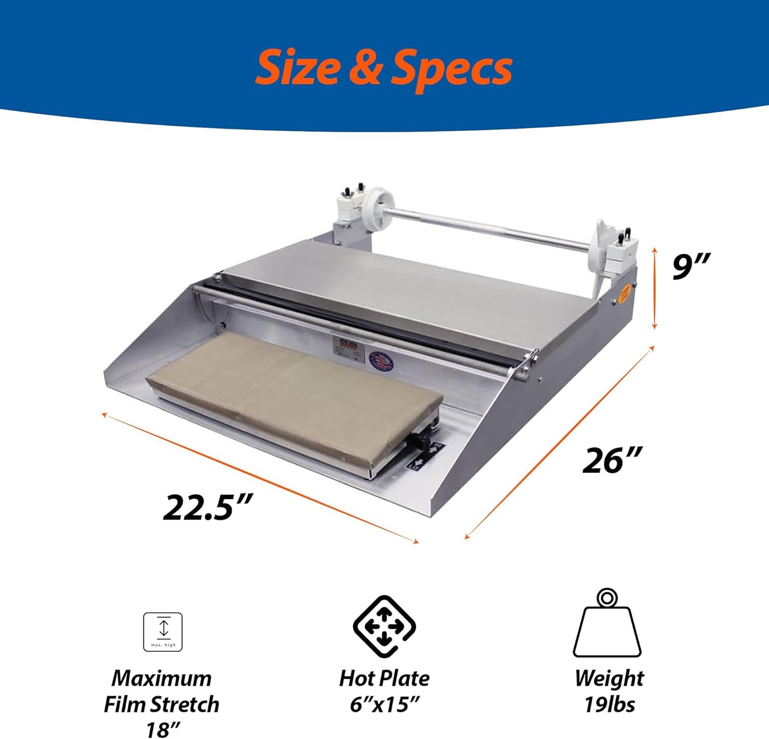 Selladora De Bolsas De Plástico De Alta Resistencia - Máquina De Envasado De Acero Inoxidable con Placa Calefactora De 6 X 15, Selladora Térmica Termostática De 115 V, Ideal para El Envasado Y