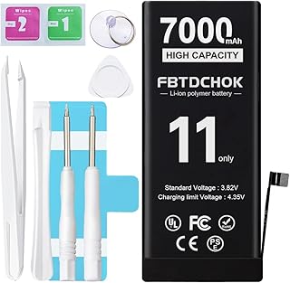 [7000mAh Upgraded Replacement Battery Compatible with iPhone 11, [New Version] Ultra High Capacity 0 Cycle A+ Battery Replacement for iPhone 11, with Complete Repair Tool Kit