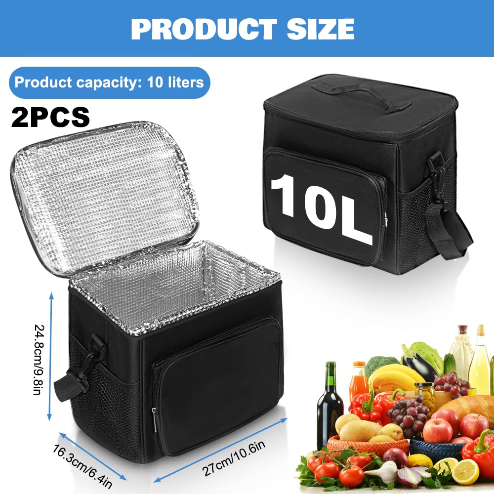 Borsa Isotermica Porta Pranzo Frigo da Campeggio Pieghevole Piccola Picnic (schwarz)