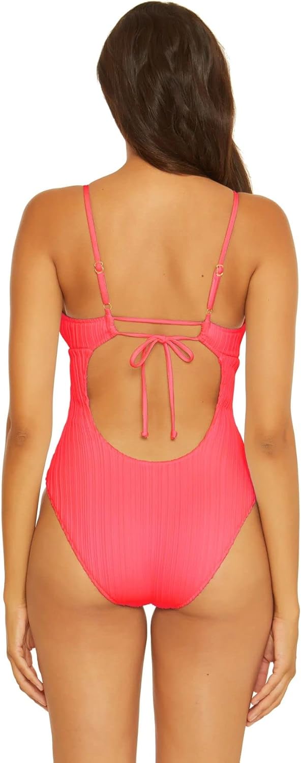Becca Womens Moon Ridge One Piece Swimsuit, Plunging V-Neckline, Bathing Suits for Women - Image 2