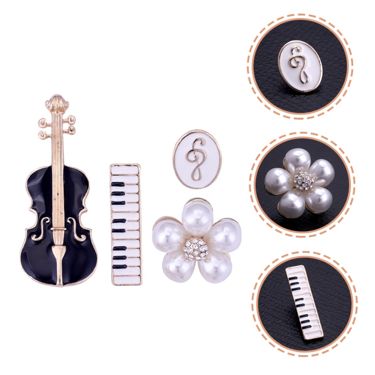 20pezzi Spille Musicali Per Abbigliamento Spille Forma Di Violino e Fiore Per Donne Accessori Eleganti Per Musicisti e Amanti Della Musica