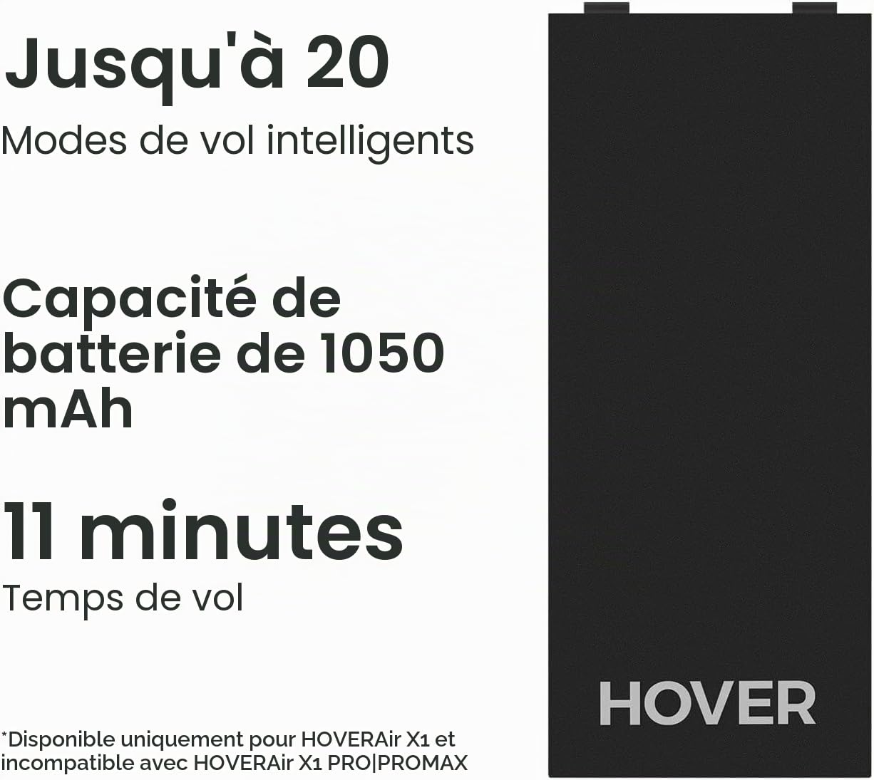 HOVERAir Accessoire de Batterie pour HOVERAir X1 Noir