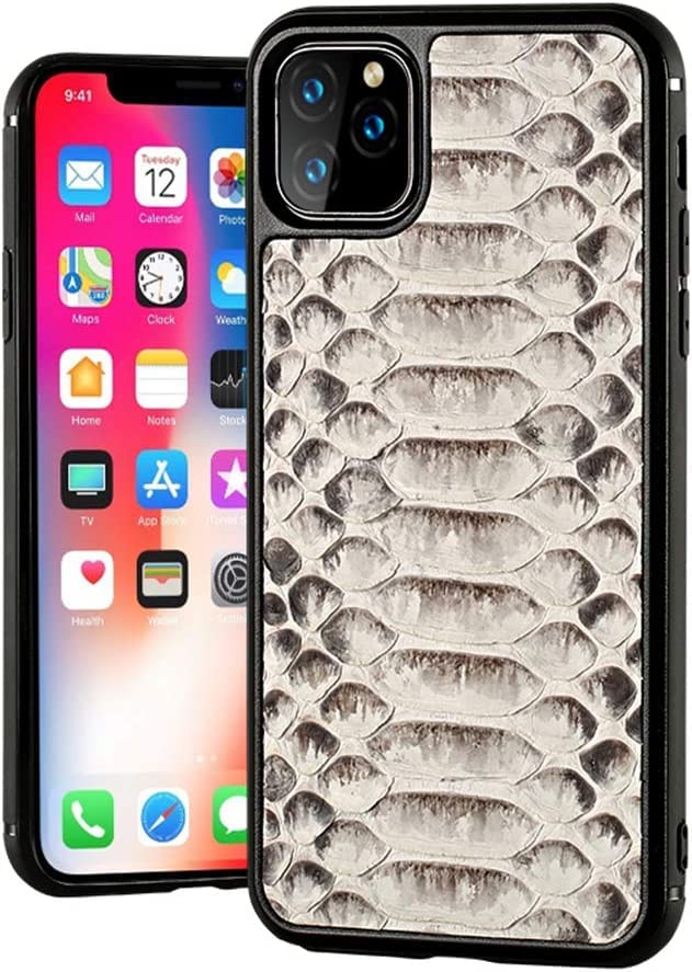 Coque python iPhone 11 haut de gamme en cuir véritable chic