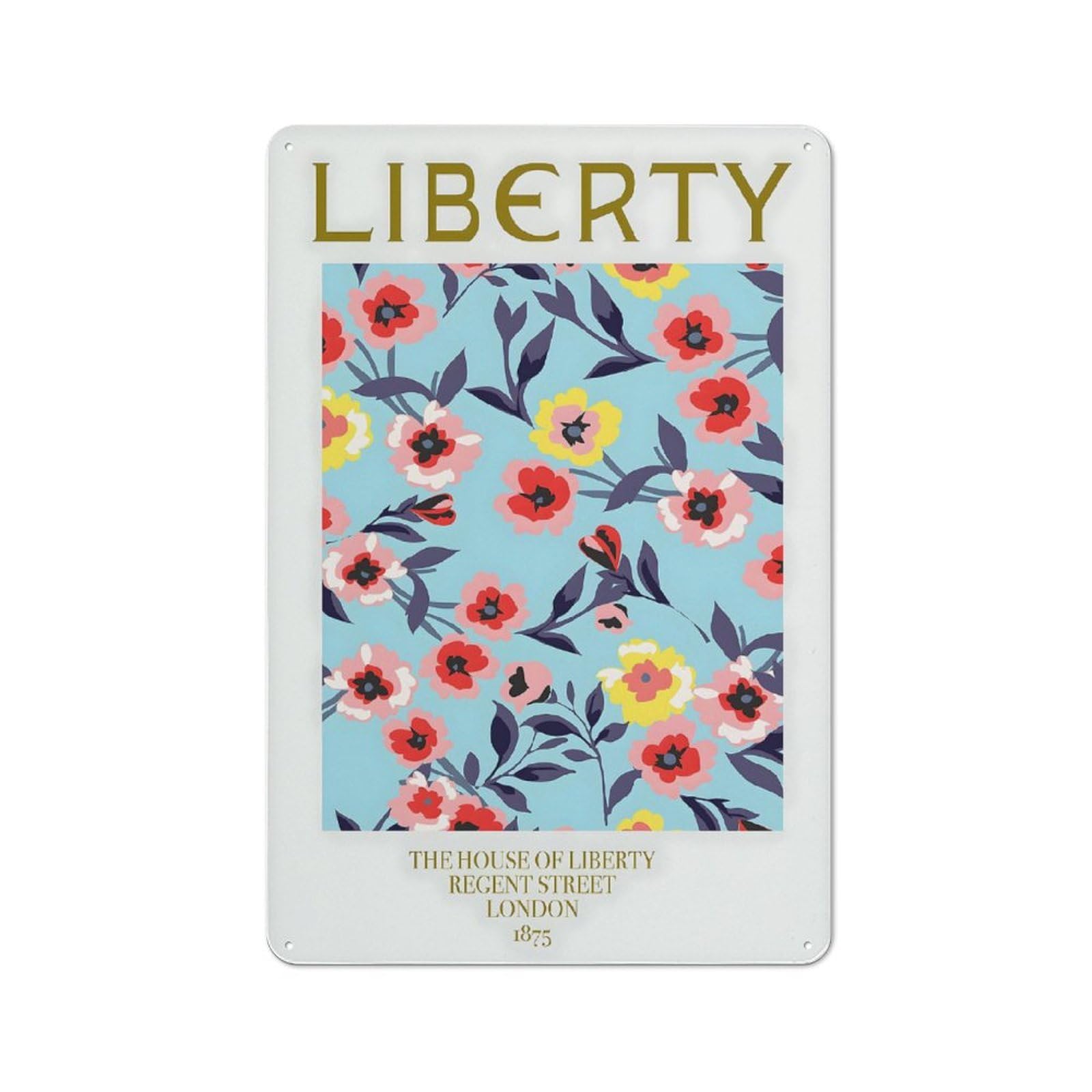 Junmoney Style-2 Classic House Of Liberty Metal Wall Art Sign 30X20cm, Vintage Wall Decor For Lounge, Study, Pub Or Wall Gallery