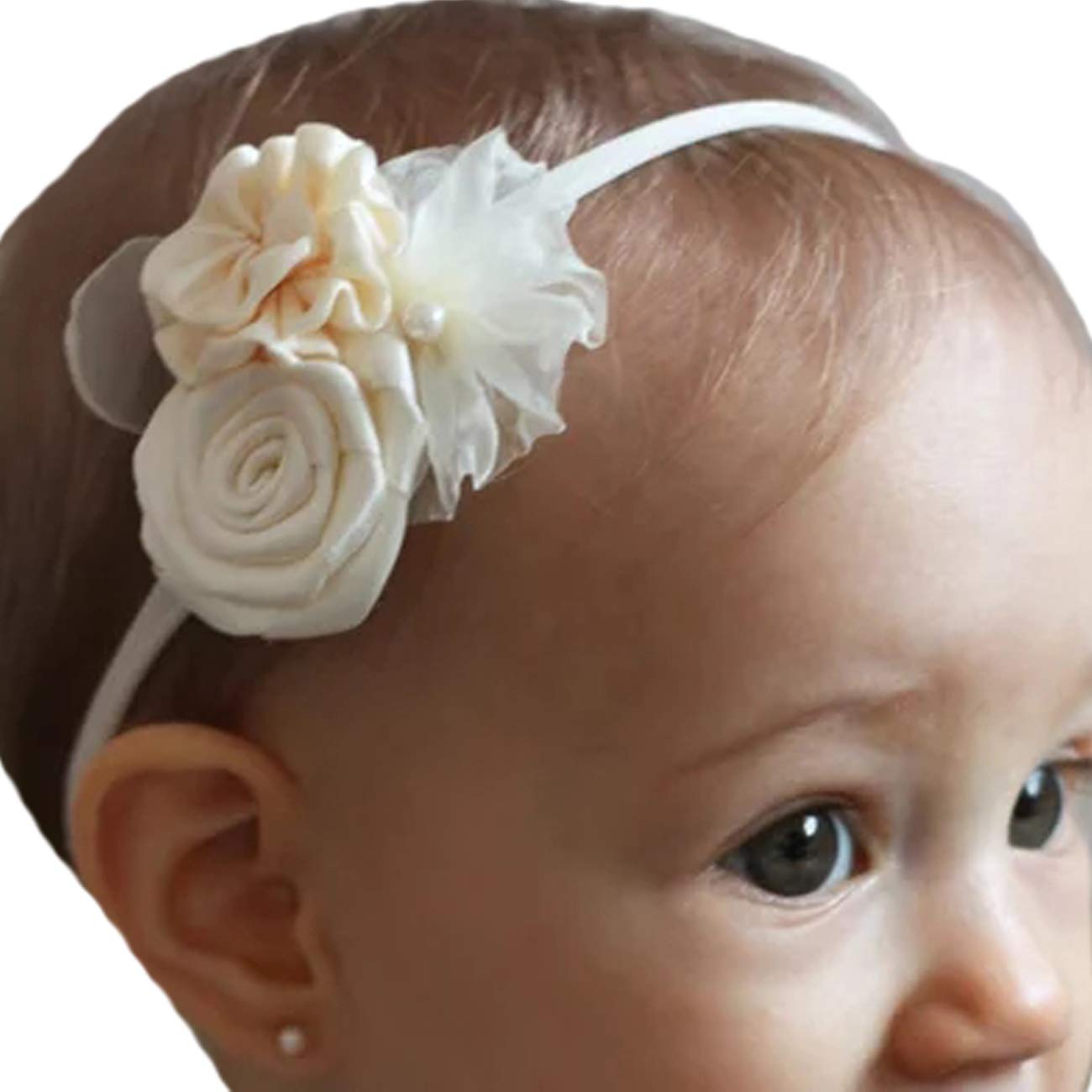Baby Girl Baptism Headbands Christening Hair Bows,0-6years,Ivory,1pcs Baby Girl Baptism Headbands Christening Hair Bows,0-6years,Ivory,1pcs
